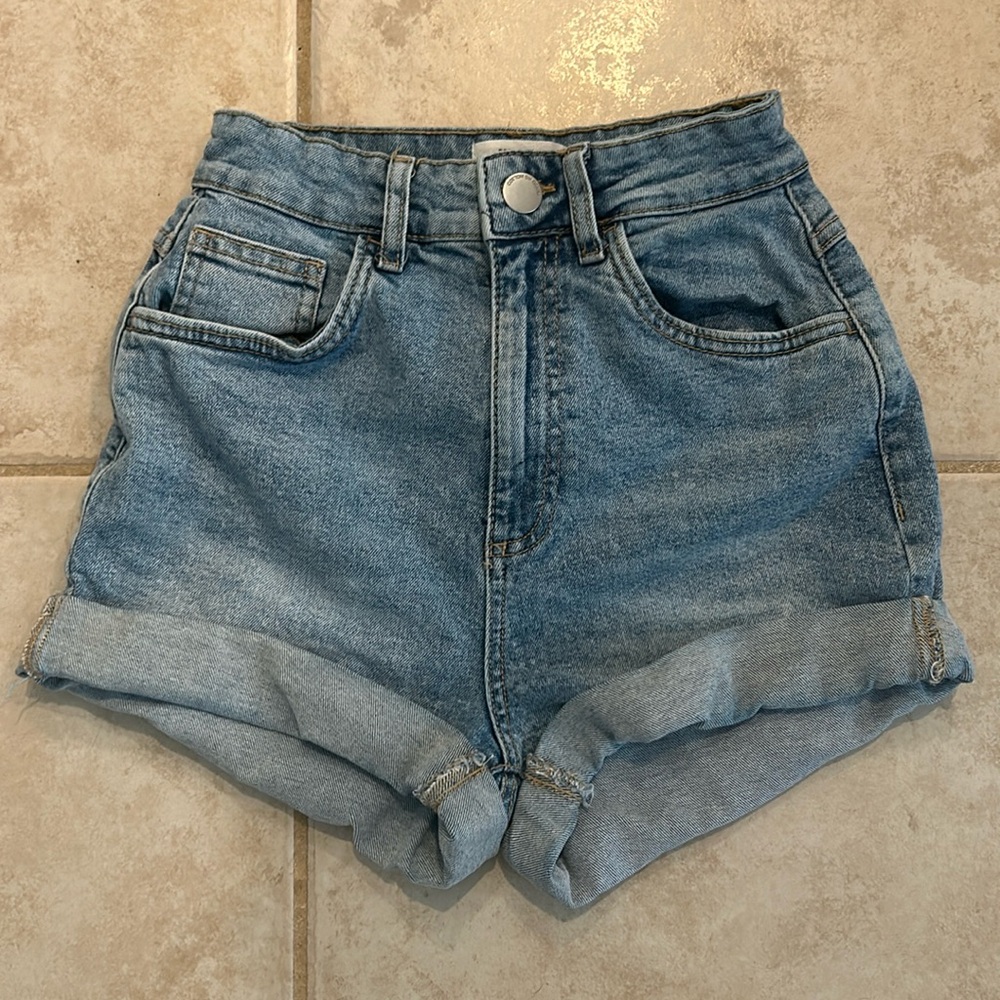 High Rise Cotton: On Jean Shorts